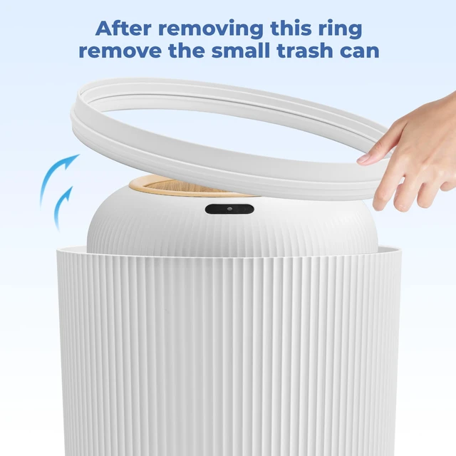 Alt view image 3 of 7 - 2 Pack Automatic Trash Can 12L /3 Gallon and 10L /2.64 Gallon | Bathroom Trash Bin with Lid Touchless Small Smart Motion Sensor Garbage Cans for Kitchen, Bathroom,Living Room and Bedroom