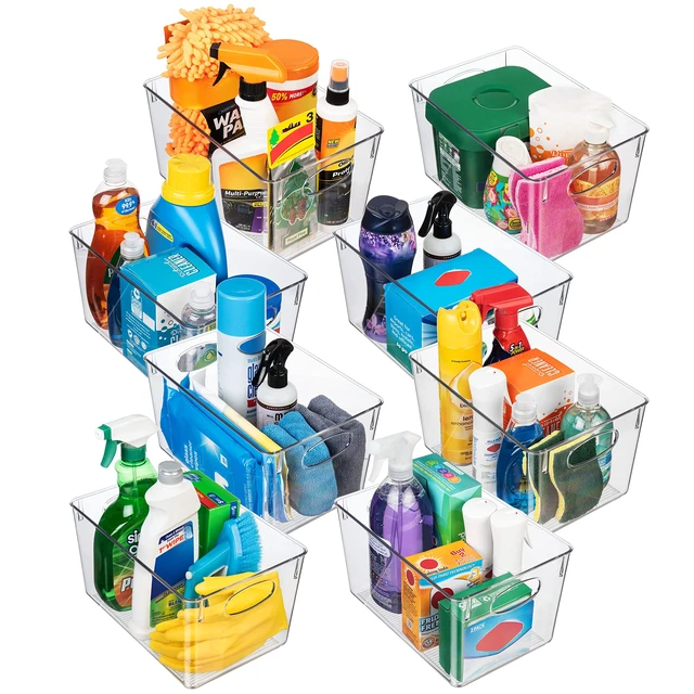 Alt view image 3 of 6 - Plastic Storage Bins With lids Perfect Kitchen Fridge Organizer, Pantry Organization, Cabinet Organizers (8 Pack)