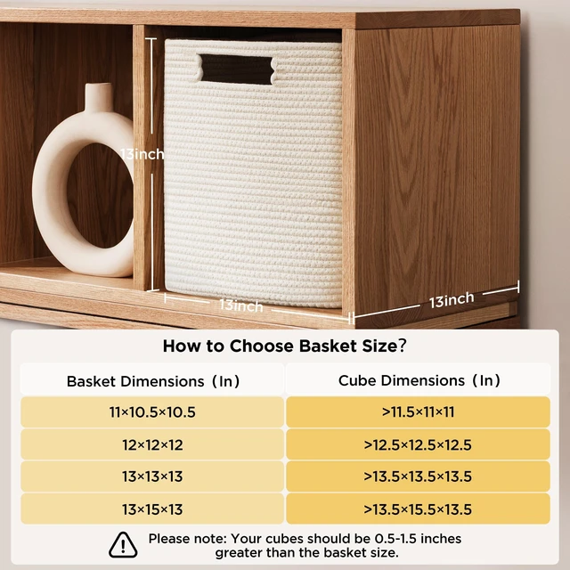 Alt view image 2 of 7 - Set of 4 Storage Cubes-13 X 13 X 13 In, Cotton Rope Basket for Shelves, Toys, Book, Cube Storage Bin with Handles, Woven Storage Basket for Organizing, Beige