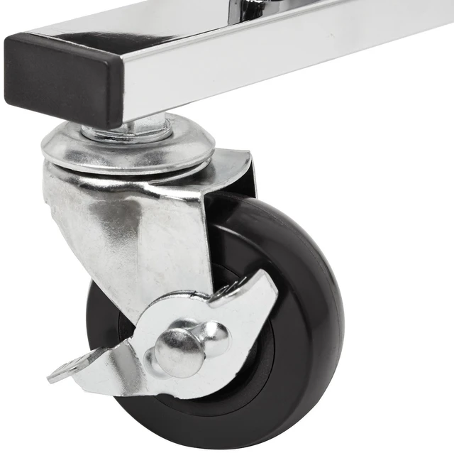 Alt view image 3 of 3 - 50-Pair Shoe Rack Organizer, Portable Rolling with Locking Wheels, Free Standing, 35.8 x 14.6 x 59.5 inches, Chrome