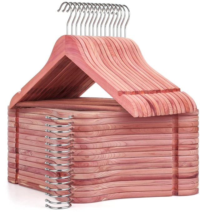 Main image of Red Cedar Wooden Clothes Hangers for Closet 30 Pack | Wood Suit Hangers with Smooth Cut Notches,100% Natural Cedar Wood, 360°Flexible Hook, Non-Slip Pants Bar(Natural)-CT07C30