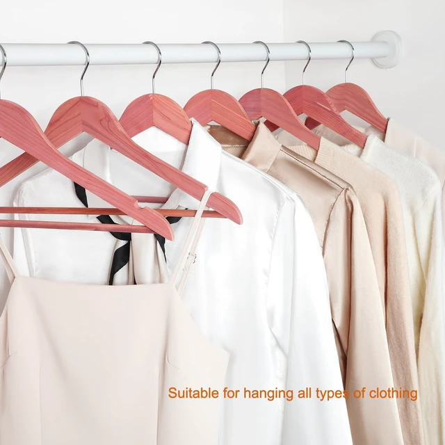 Alt view image 5 of 7 - Red Cedar Wooden Clothes Hangers for Closet 30 Pack | Wood Suit Hangers with Smooth Cut Notches,100% Natural Cedar Wood, 360°Flexible Hook, Non-Slip Pants Bar(Natural)-CT07C30