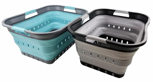 Main image of 42L (11 gallon) Collapsible Plastic Laundry Basket - Foldable Pop Up Storage Container/Organizer - Portable Basket - Space Saving Hamper/Basket
