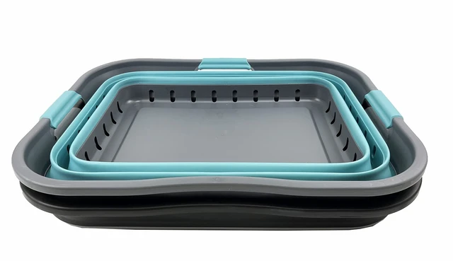 Alt view image 4 of 7 - 42L (11 gallon) Collapsible Plastic Laundry Basket - Foldable Pop Up Storage Container/Organizer - Portable Basket - Space Saving Hamper/Basket