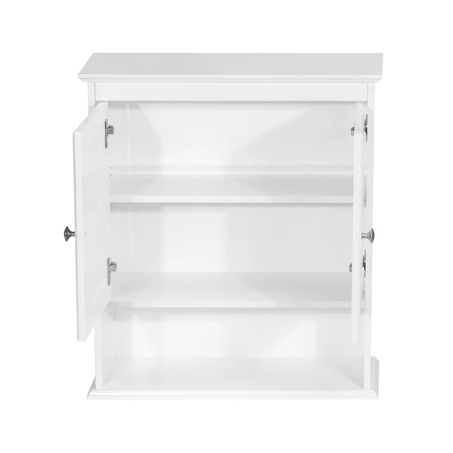 Alt view image 7 of 7 - Bathroom Wall Cabinet with Beadboard Doors, White Medicine Cabinet | Adjustable Shelf, Open & Concealed Storage, Space-Saving Over-Toilet Design for Toiletries, Towels, Medicines & Decor
