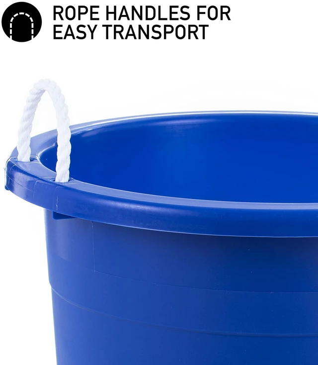 Alt view image 7 of 7 - Easy-Access Storage Rope Handle Tub, 19 Gallon, Blue, 2 Count (TU0335)