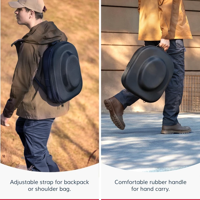 Alt view image 6 of 7 - Hard Shell Cowboy Hat Travel Case, Holds 2 Hats, Large | Crushproof, Water Resistant, Soft Interior, Carrying Handle, Adjustable Shoulder and Luggage Strap, For Travel and Storage
