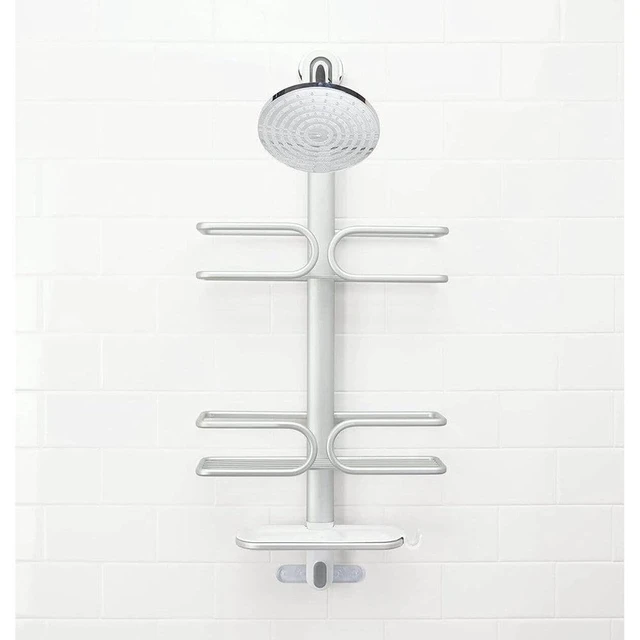 Alt view image 7 of 7 - Good Grips 3-Tier Aluminum Shower Caddy, Bathroom Organization | Rustproof Caddy, Non-Slip Hook & Secure Suction, Tool-Free Install, Large Capacity Basket Ideal for Shampoo, Soap, Razors