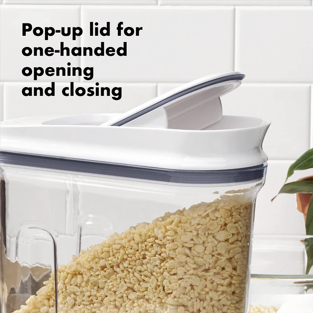 Alt view image 2 of 7 - Good Grips POP Airtight Cereal Dispenser 3-Piece Set, 3.4 Qt Each | Airtight Push-Button Lid, Store Cereal, Granola, Snacks, Easy to Store, Kitchen Storage Set