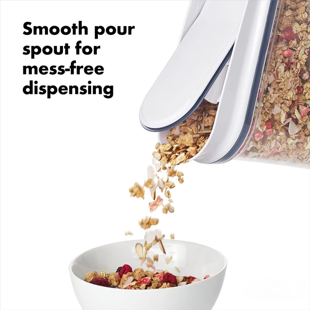 Alt view image 4 of 7 - Good Grips POP Airtight Cereal Dispenser 3-Piece Set, 3.4 Qt Each | Airtight Push-Button Lid, Store Cereal, Granola, Snacks, Easy to Store, Kitchen Storage Set