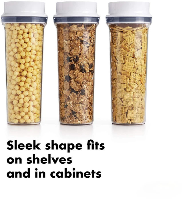 Alt view image 3 of 7 - Good Grips POP Airtight Cereal Dispenser 3-Piece Set, 3.4 Qt Each | Airtight Push-Button Lid, Store Cereal, Granola, Snacks, Easy to Store, Kitchen Storage Set