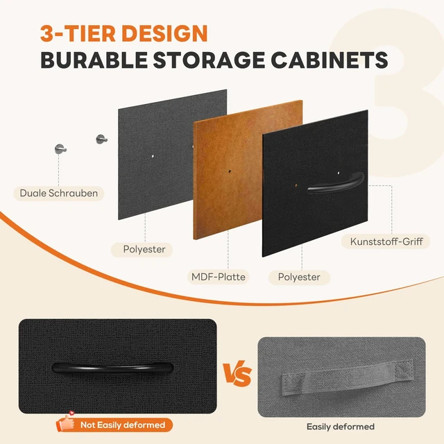 Alt view image 3 of 7 - 7 Drawer Fabric Dresser for Bedroom Storage with Bins, Black | Anti-Tip Closet Organizer with Wooden Top and Sturdy Steel Frame, Spacious Drawers for Clothes Storage, Hallway Entryway