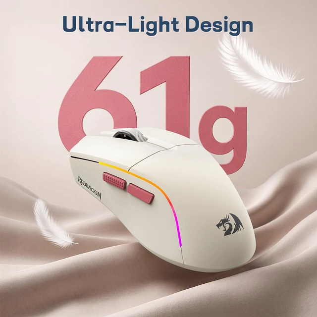 Alt view image 6 of 7 - S174 Gaming Keyboard and Mouse Wireless with Tri-Mode, RGB Keyboard and 5000 DPI 61G Ultra-Light Gaming Mouse, Computer Keyboard Creamy Cute with Number Pad BT/2.4GHz/USB-C - Beige