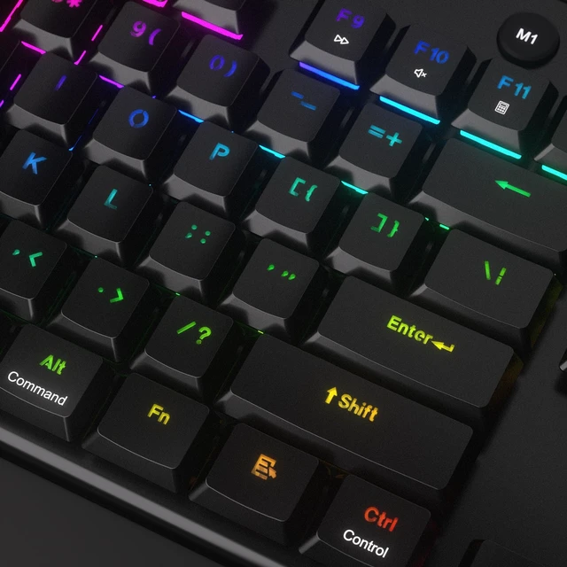 Alt view image 7 of 7 - K618 PRO Wireless Ultra-Thin Gaming Keyboard, Macro & Media Scroll | 0-Delay Tri-Mode, 5 On-Board Keybinding G Buttons for MMO MOBA Games, Dedicated Media Control, Easy-Switch Win/Mac Compatible