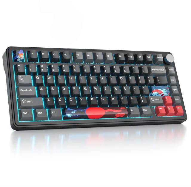 Main image of M75 75% Wireless Creamy Keyboard with Gasket, Pre-lubed Triple Mode Bluetooth Mechanical Gaming Keyboard BT5.0/2.4Ghz/USB with Sound Absorbing Pads Hot-Swap(Shadow Red)