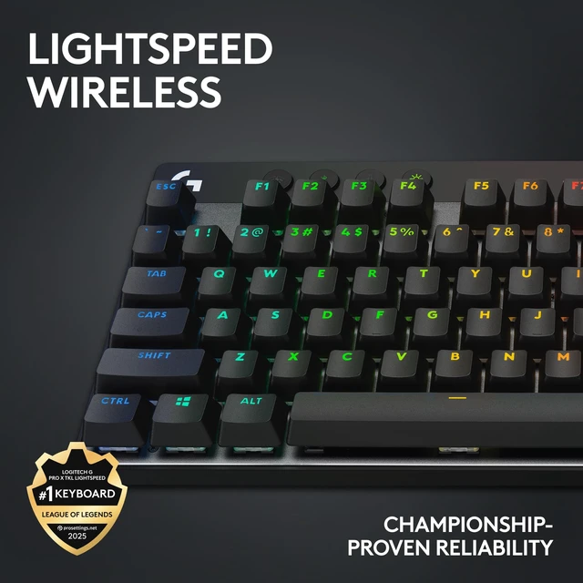 Alt view image 3 of 7 - PRO Mechanical TKL Tenkeyless Gaming Keyboard (Clicky) - Black | Ultra portable, detachable Micro USB cable, 16.8 million color Lightsync backlit keys
