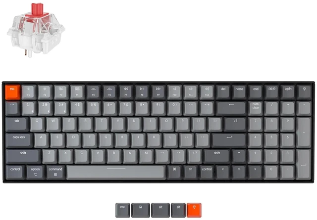 Main image of K4 96% Layout 100 Keys Wireless Bluetooth 5.1/Wired USB Mechanical Gaming Keyboard with Super Red Switch White LED Backlight N-Key Rollover for Mac Windows PC-Version 2