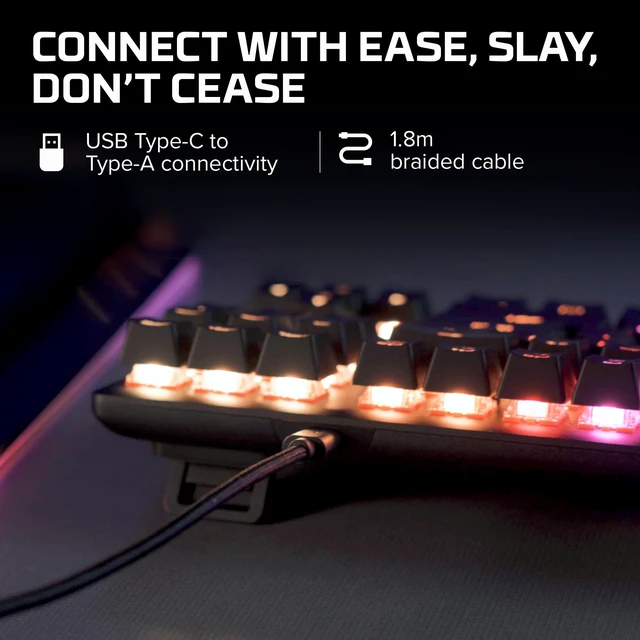 Alt view image 2 of 7 - Alloy Origins Core - Tenkeyless Mechanical Gaming Keyboard, Software Controlled Light & Macro Customization, Compact Form Factor, RGB LED Backlit, Linear Red Switch,Black