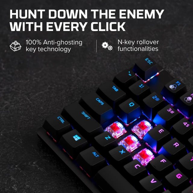 Alt view image 3 of 7 - Alloy Origins Core - Tenkeyless Mechanical Gaming Keyboard, Software Controlled Light & Macro Customization, Compact Form Factor, RGB LED Backlit, Linear Red Switch,Black