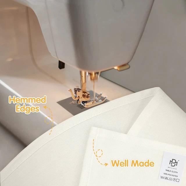 Alt view image 4 of 7 - 6 Pack Ivory Tablecloths 90x156 Inch for 8ft Rectangle Tables | 150 GSM Polyester Fabric, Floor Length Drop, Water, Stain & Wrinkle Resistant Cloth Cover for Wedding Reception Banquet Party