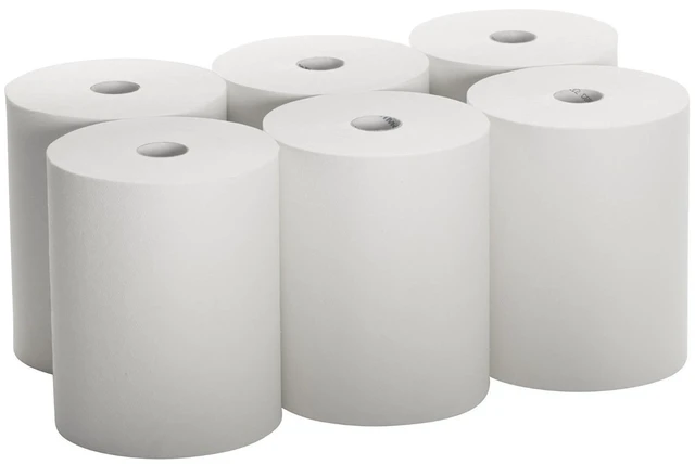 Main image of High Capacity TAD Towel rolls, 10" Roll, White, 6 Rolls Premium Quality Fits Touchless Automatic roll Towel Dispenser