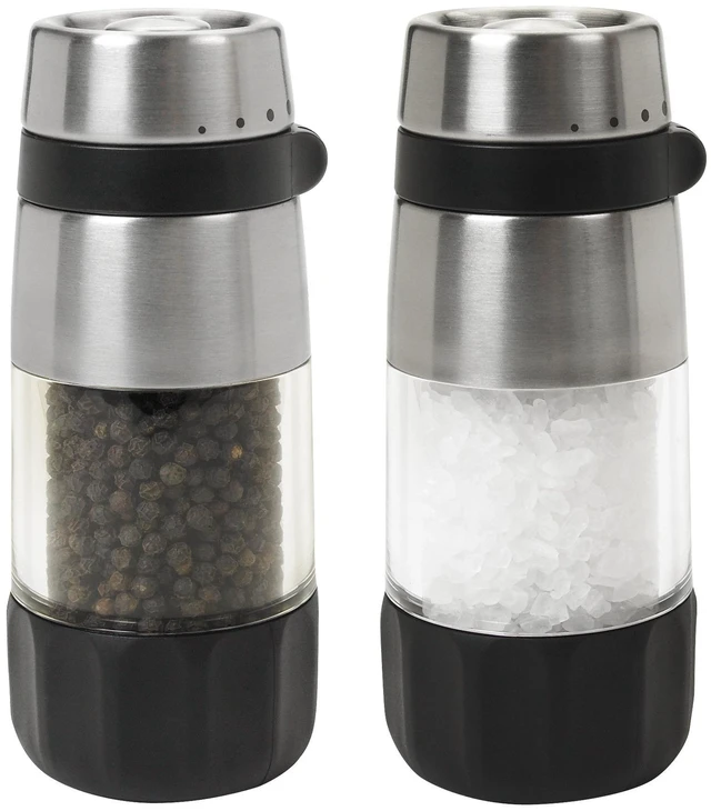 Main image of Salt and Pepper Grinder Set, Stainless Steel