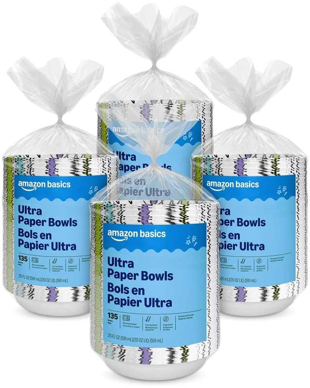 Main image of Ultra Paper Bowls, 20 Oz, Disposable, 540 Count (4 Packs of 135), White (Previously Encore), Packaging May Vary