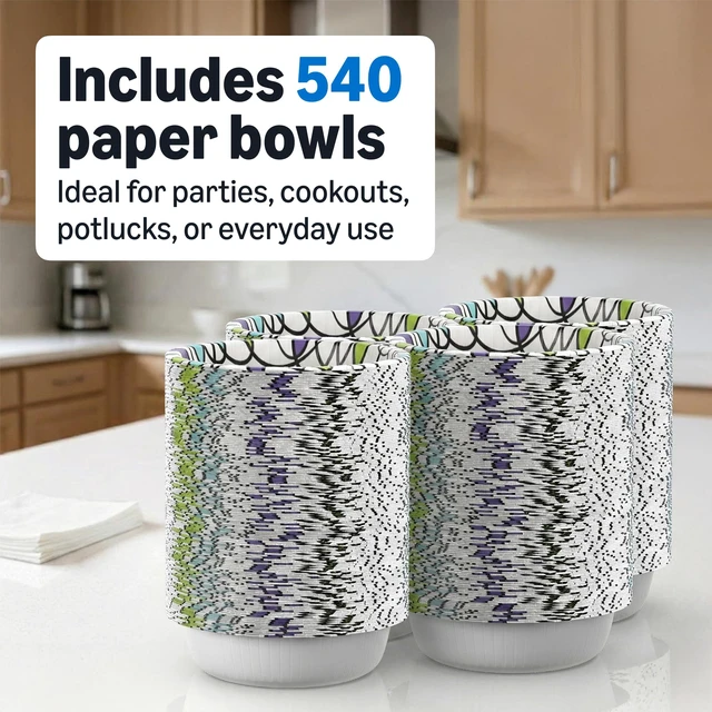 Alt view image 5 of 6 - Ultra Paper Bowls, 20 Oz, Disposable, 540 Count (4 Packs of 135), White (Previously Encore), Packaging May Vary