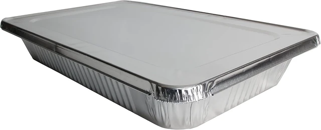 Alt view image 2 of 6 - Aluminum Pans With Lids, Large Full Size 21x13x3 Disposable Foil Pans, Heavy Duty Roasting, Baking, Broiling, Catering & Chafing Pans (15, Full-Size w/Lids)