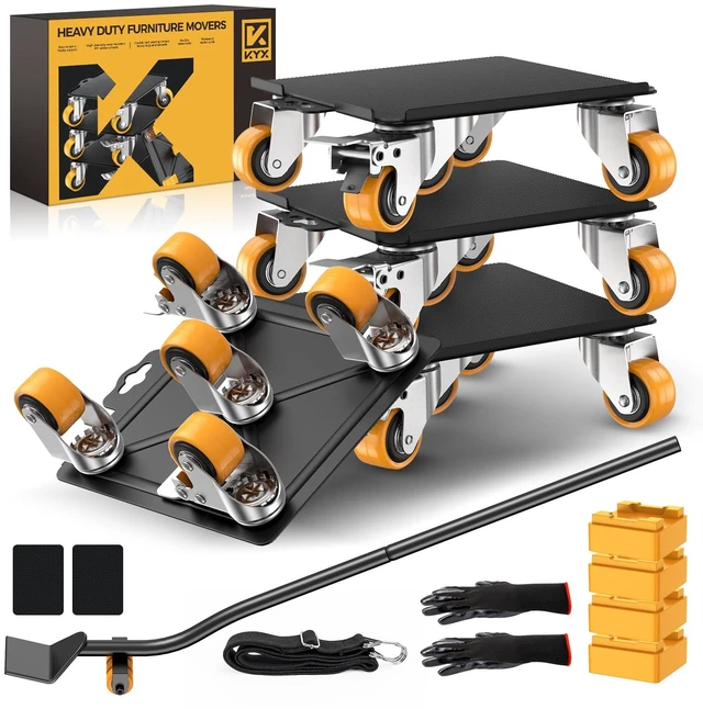 Main image of Furniture Dolly, Furniture Movers with 5 Wheels,Carbon Steel Panel Heavy Duty Dolly, Furniture Lifter with 360° Rotatable Silent Floor-Friendly Universal Wheels, Max Load 4000LBS (6.9x6.9 in)