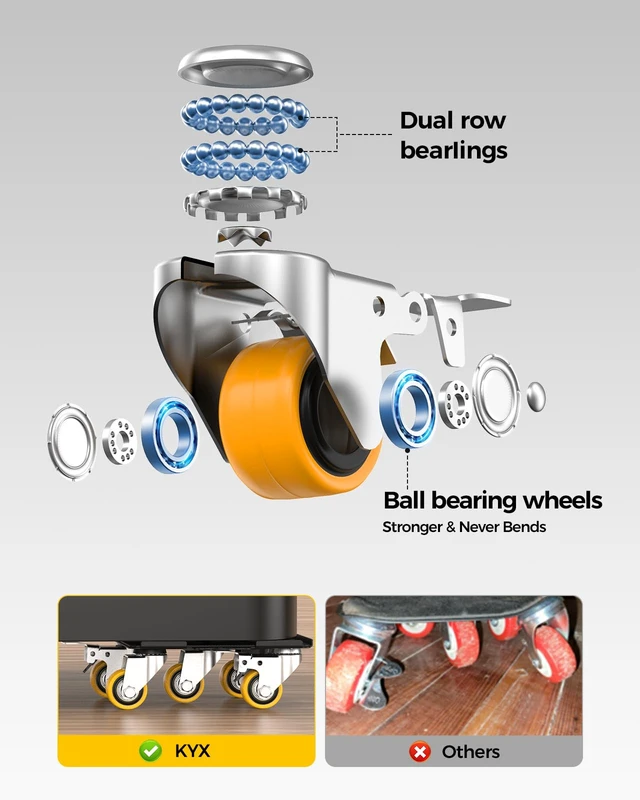 Alt view image 3 of 7 - Furniture Dolly, Furniture Movers with 5 Wheels,Carbon Steel Panel Heavy Duty Dolly, Furniture Lifter with 360° Rotatable Silent Floor-Friendly Universal Wheels, Max Load 4000LBS (6.9x6.9 in)