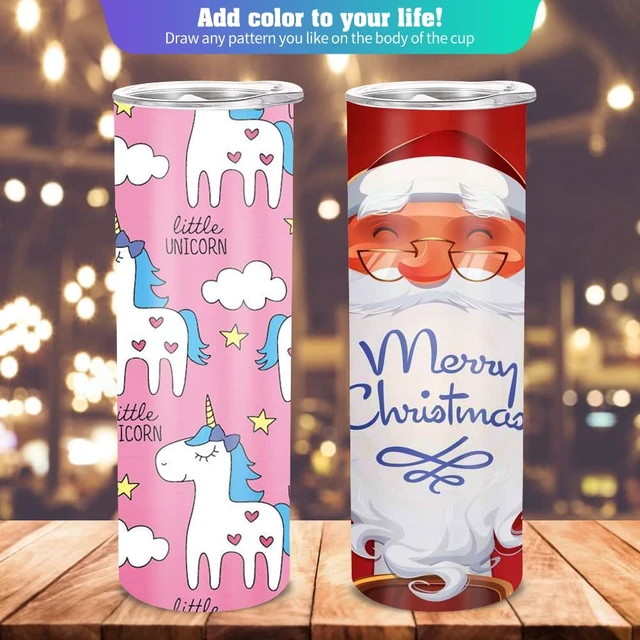Alt view image 6 of 7 - 16 Pack Sublimation Tumblers Straight Skinny Tumbler Blanks Bulk 20oz for Heat Transfer, Individual Gift Boxed, Double Wall Insulated Tumbler with Shrink Wrap & Straws