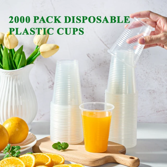 Alt view image 3 of 7 - 2000 Pack 9 OZ Clear Disposable Plastic Drinking Cups for Restaurant | PP Tumblers, Heavy Duty, Durable, Ideal for Office, Business, Party, Large Gathering, Wedding, Thanksgiving, Christmas