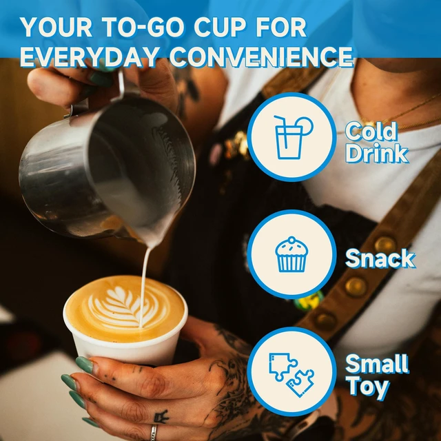 Alt view image 4 of 7 - Paper Coffee Cups 12 oz 500 pack, Ideal for Coffee, Beverages | Paper Cups Disposable, Hot Coffee Cups, BPA-free, Leak-proof Paper, Ideal for Party, Home, Office (12oz 500 pack white)