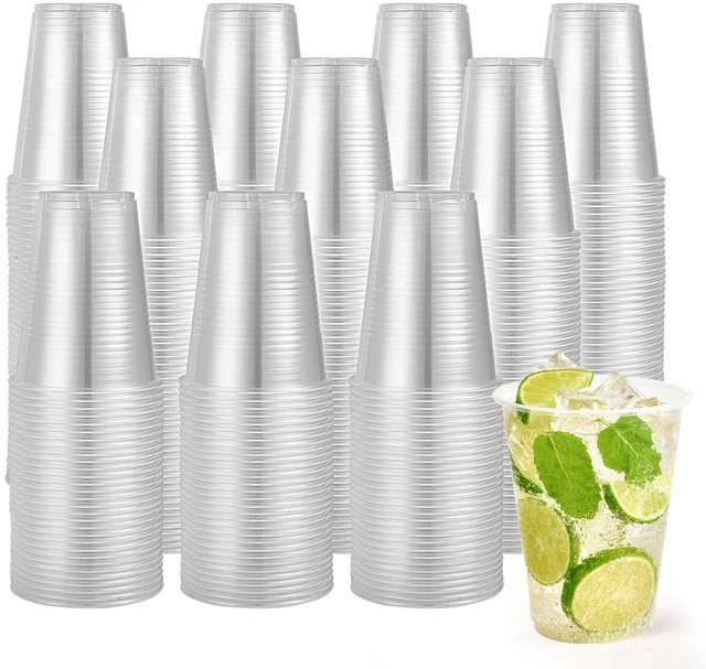 Main image of 1000 Pack 16oz Plastic Cups,Disposable Clear Drinking Cups,Hot and Cold Drink Container for Water, Juice, Soda,Coffee