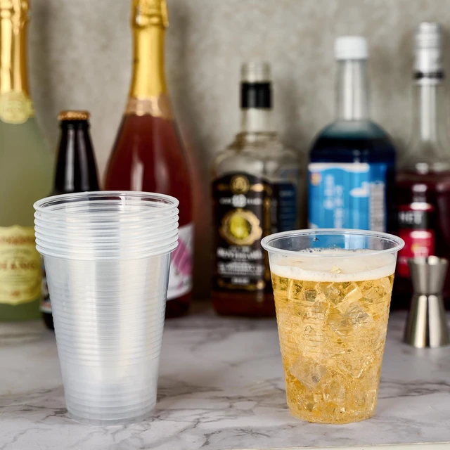 Alt view image 6 of 6 - 1000 Pack 16oz Plastic Cups,Disposable Clear Drinking Cups,Hot and Cold Drink Container for Water, Juice, Soda,Coffee
