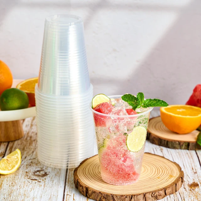 Alt view image 4 of 6 - 1000 Pack 16oz Plastic Cups,Disposable Clear Drinking Cups,Hot and Cold Drink Container for Water, Juice, Soda,Coffee