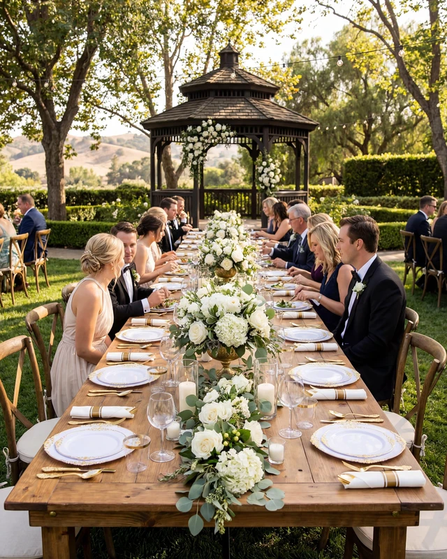 Alt view image 3 of 7 - 350Pcs Gold Plastic Plates, Disposable Dinnerware Set for 50 Guests | 100 White Disposable Plates, 50 Pre Rolled Silverware Set, 50 10oz Cups, Perfect for Wedding, Party, Back to School, BPA-free