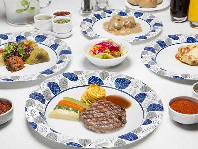 Alt view image 6 of 6 - 300 Count Disposable Paper Plates 10 Inch Bulk | Soak Proof, Cut Resistant & Food Safe, Large Paper Dinner Plates for Everyday Use