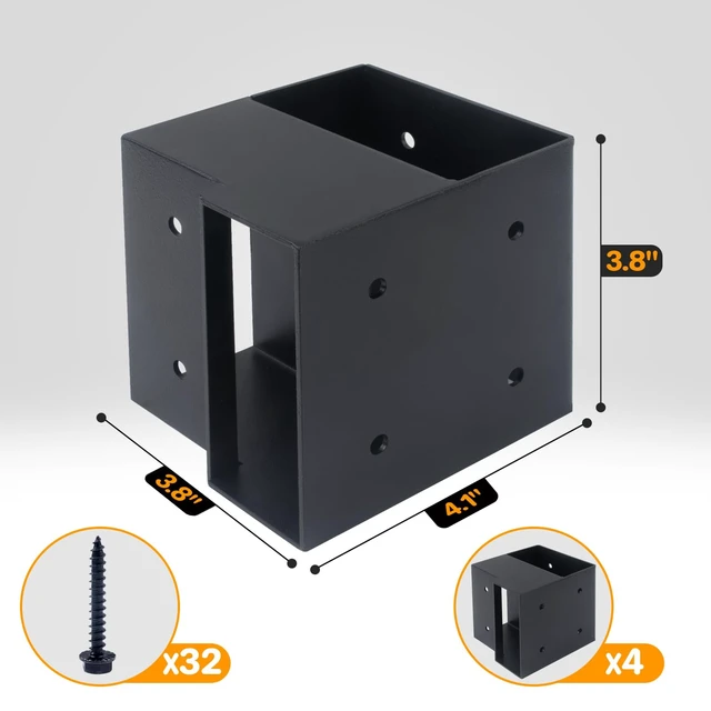 Alt view image 3 of 7 - Heavy Duty Workbench Bracket Kit - 8 Pcs Steel 3-Way Right Angle Corner Brackets for DIY Custom Workbench, Shelving, Work Table, Fits 2x4 (Actual 1.5"x3.5") Wood