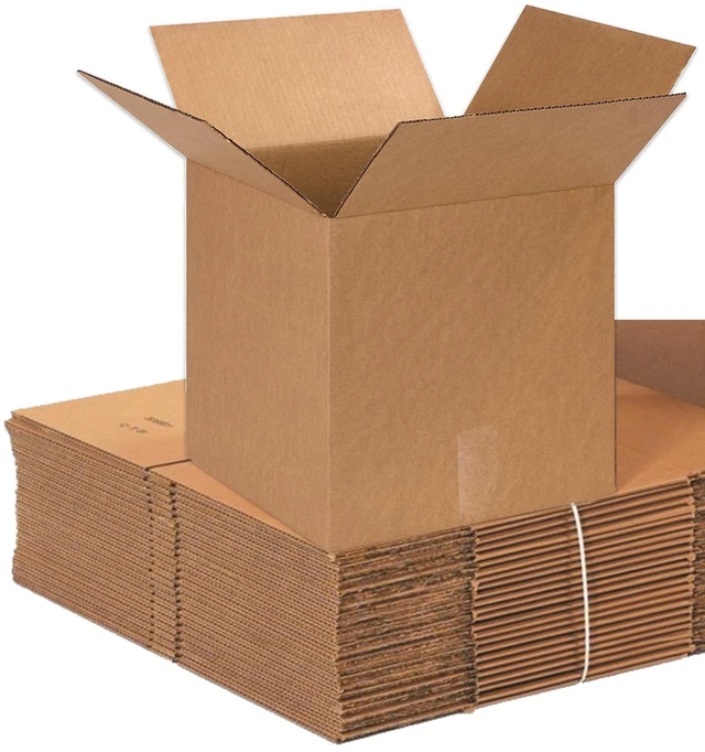 Main image of Cube Corrugated Cardboard Box 13" L x 13" W x 13" H, Kraft, For Shipping, Packing and Moving (Pack of 25)