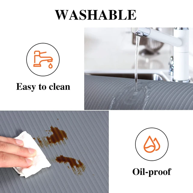 Alt view image 4 of 7 - Shelf Liner Non Adhesive, Washable Cabinet Liners for Shelves | Waterproof Durable Non-Slip Drawer Liners for Kitchen Cabinets, Cupboard, Pantry, Gray, 24 Inch x 30 ft