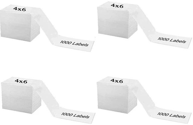 Main image of 4x6 Shipping Label 4000 Fanfold Labels for Rollo, Zebra Direct Thermal Printer, with Perforations