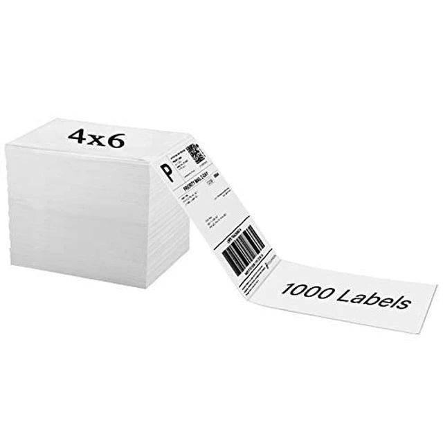 Alt view image 7 of 7 - 4x6 Shipping Label 4000 Fanfold Labels for Rollo, Zebra Direct Thermal Printer, with Perforations
