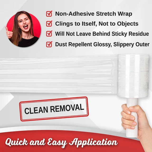 Alt view image 7 of 7 - Mini Stretch Wrap 12 Pack 5 Inch 1000 Ft 80 Gauge Shrink Wrap | Heavy Duty Industrial Strength Mini Shrink Wrap Roll for Moving Supplies, Furniture, Pallet Wrapping & Packing Stretch Film