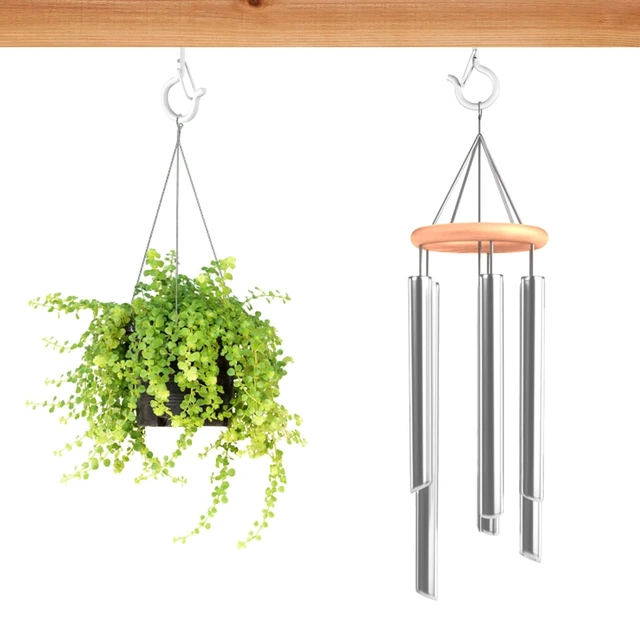 Alt view image 6 of 7 - 96 PCS Q-Hanger Hooks with Safety Buckle, Windproof Screw Hooks | for Outdoor String Lights Hanging Christmas Patio Lights, Plants, Cup Eye Hooks Mount on Wall Ceiling Wood Fence Deck, White
