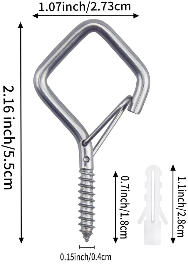 Alt view image 2 of 7 - 100 PCS 304 Stainless Steel Eye Screw Hooks for Hanging Heavy Duty.Ceiling Hooks for Hanging Plants,Cup,Wind Chime,Bird Feeders, String Lights at Indoor&Outdoor