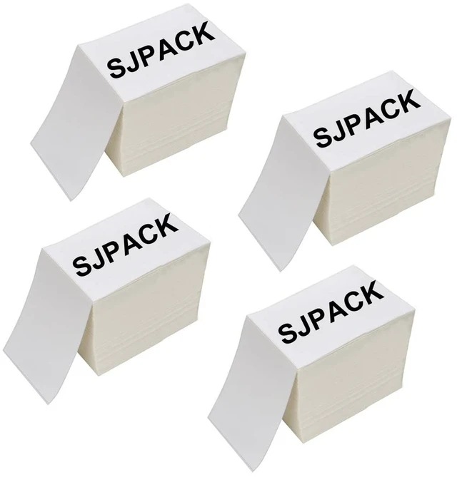 Main image of 4 x 6 Fanfold Labels, 4000 Thermal Shipping Label for FedEx Shipping Label (4 Stack- 4000 Labels)