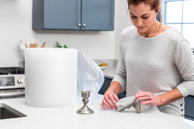 Alt view image 5 of 7 - Small Bubble Cushioning Wrap, 12" Wide, 600 Total Feet, Clear | Packing Wrap Perforated Every 12", Original Bubble Cushion Wrap for Fragile Moving & Shipping, Extra Protection in Boxes