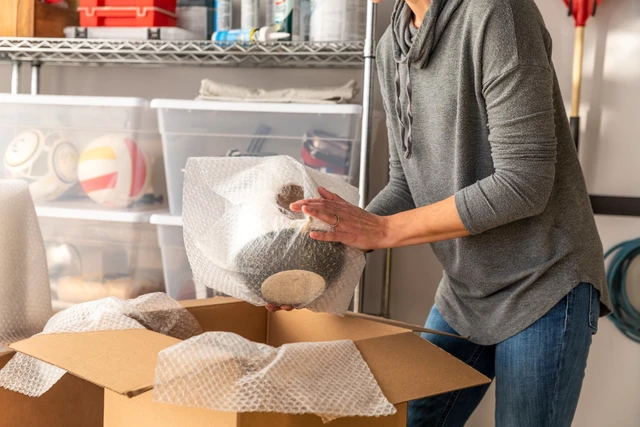 Alt view image 6 of 7 - Small Bubble Cushioning Wrap, 12" Wide, 600 Total Feet, Clear | Packing Wrap Perforated Every 12", Original Bubble Cushion Wrap for Fragile Moving & Shipping, Extra Protection in Boxes